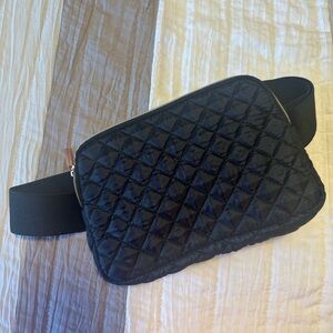 Quilted Black Belt Bag
